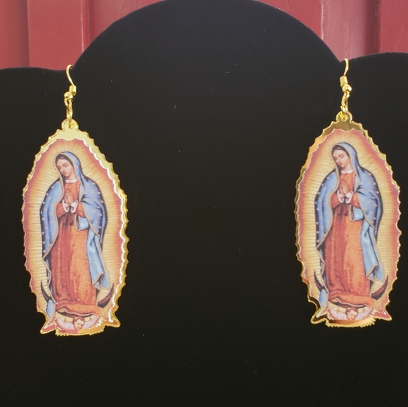 Lady of Guadalupe Earrings. Catholic Religious - Picture 8 of 8